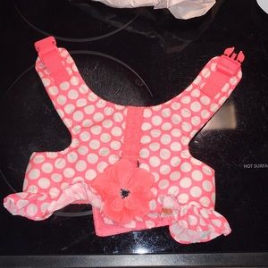 Pink & White Polka Dot Dog Harness